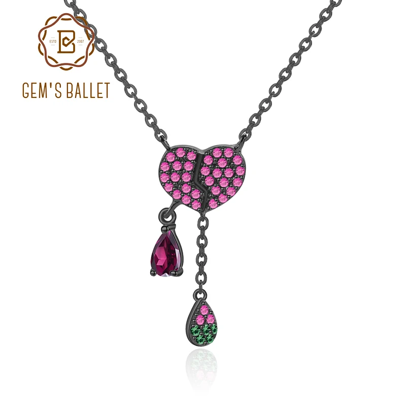 GEM'S балет натуральный родолит драгоценный камень кулон 925 пробы серебро в форме
