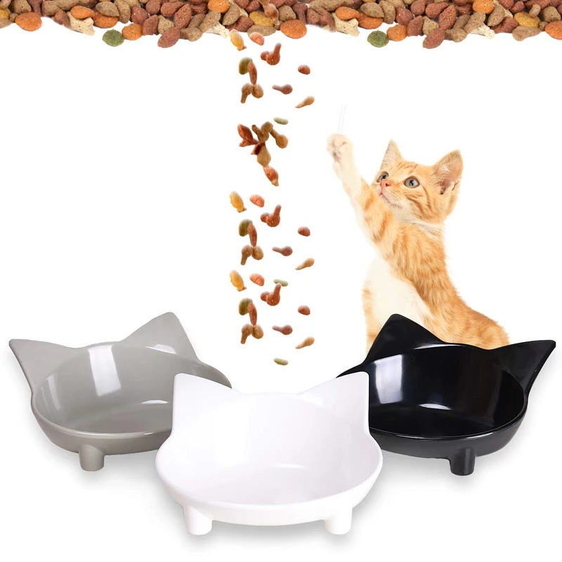 Кошачьи миски для кошек Еда чаши Нескользящие cat двойной Блюдо ПЭТ Еда и поилки для собак поднял щенок Еда чаша, игрушка для снятия стресса, питатель чаши широкий