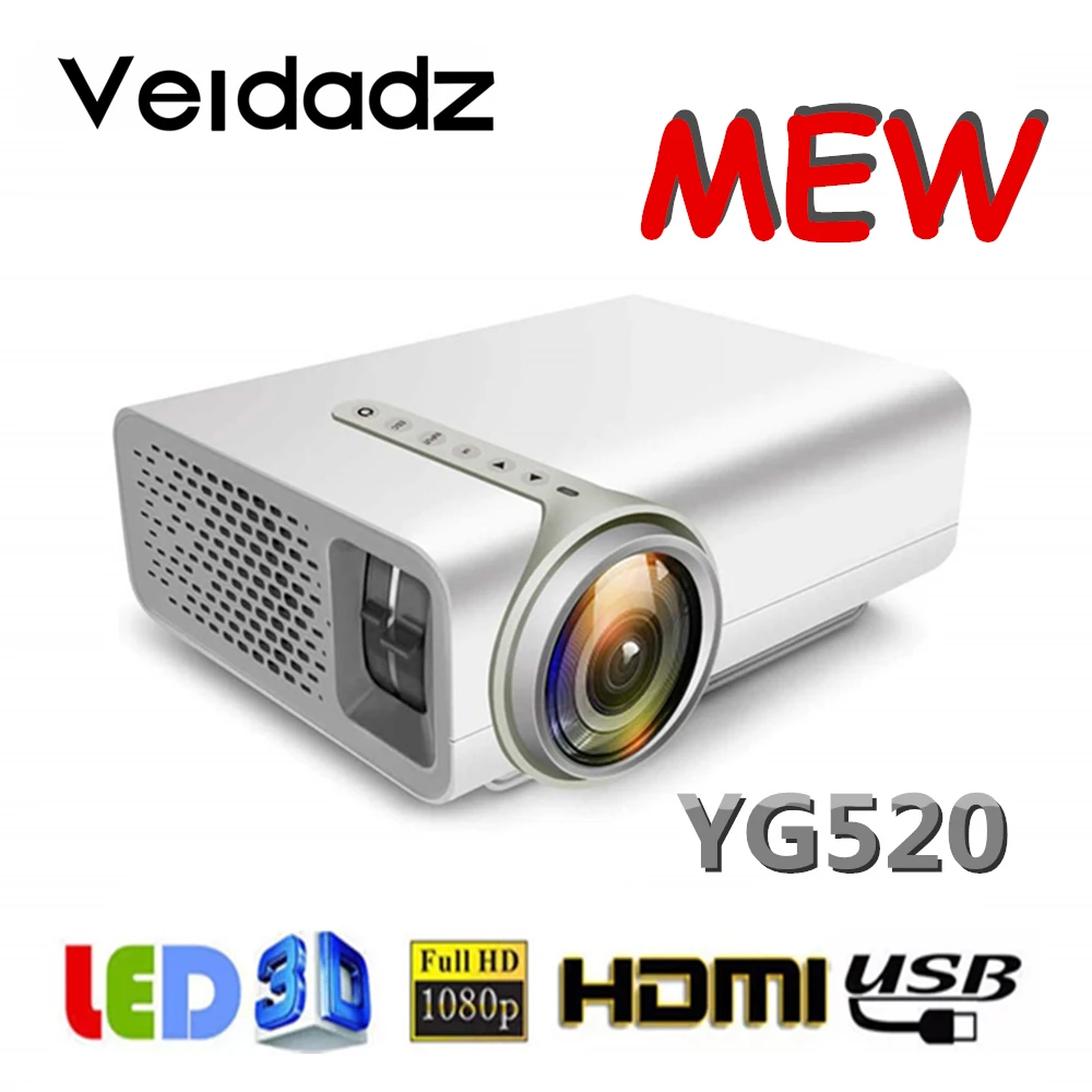 Портативный проектор VEIDADZ YG520 для домашнего кинотеатра видеопроектор с HDMI AV USB