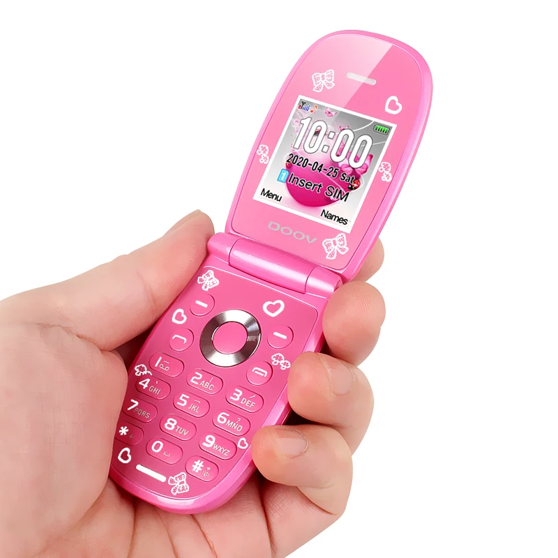 W11 Mini Clamshell Kids Mobile Phone 1.44&quot Single Sim MP3 Bluetooth Handsfree Earphone Small Flip Cute Girl CellPhone | Мобильные