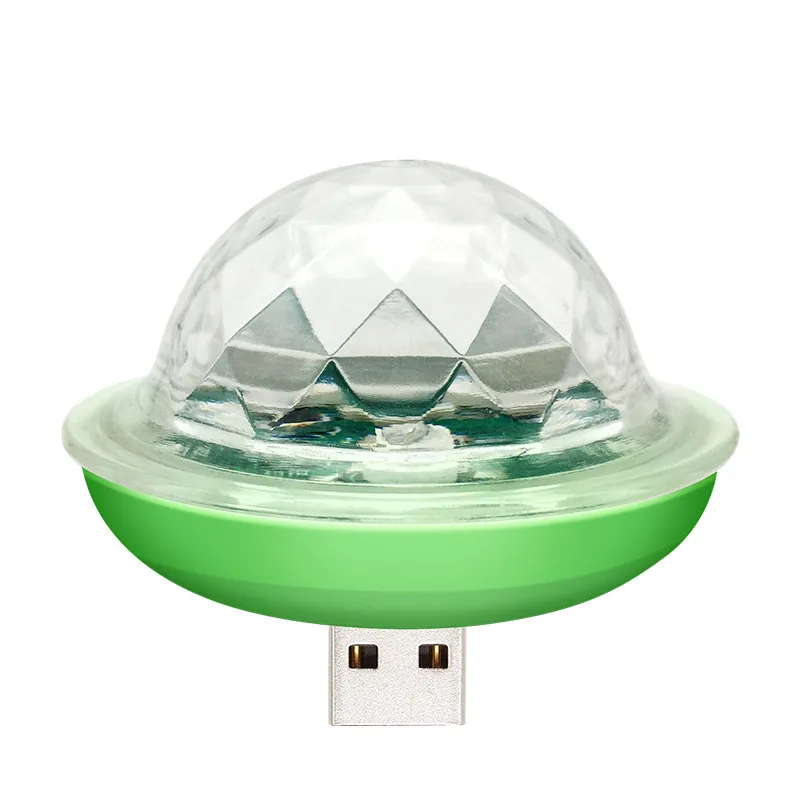 Green body 4 Вт мини USB звук вечерние светильник s диско светильник RGB волшебный хрустальный шар сценический светильник для рождества KTV Свадебный музыкальный Dj светильник - Цвет: Green body