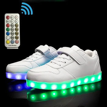 

Size 25-37 Unisex Luminous Sneakers with Light Children Led Shoes Boys RF Control Glowing Shoes Girl Sneakers with Luminous Sole