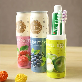

Creative Multifunction Cans Cylindrical Travel Portable Toothbrush Toothpaste Tube Box Plastic PP Storage Box Holder Desk