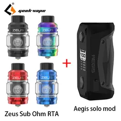 Geekvape ZEUS Sub Ohm танк электронной сигареты 5 мл емкости рапылителя с Aegis Solo 100W коробка мод как чипсет электронная сигарета Vape TC коробка мод