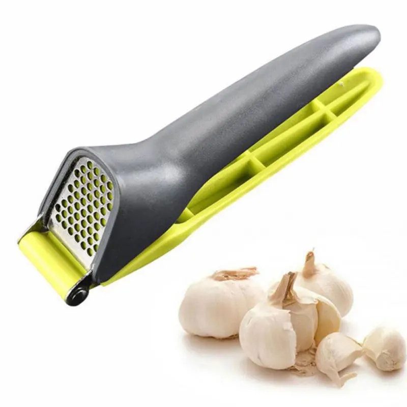 New Handle Manual Garlic Press Kitchen Gadget Garlic Press Stainless Steel Garlic Mincer Household Supplies Kitchen Accessory
