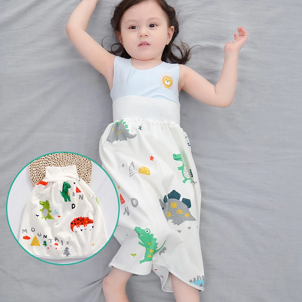 Togethor 2 in 1 Reusable Baby Diapers Skirt Shorts Comfy Cotton High Waist Super Strong Absorption Leak Proof Shorts 0-8 Years Old Boys Girls Training Skirt 