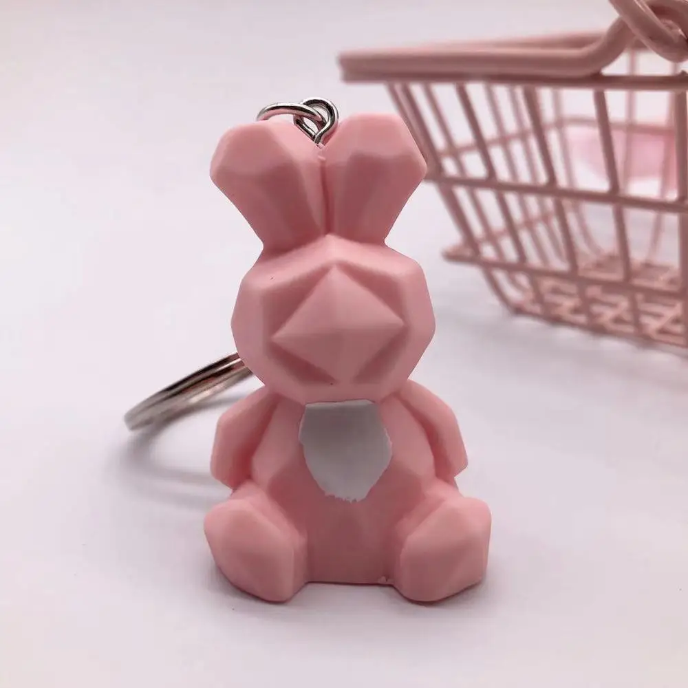 1 шт. милые аниме из мультфильмов брелок с изображением животных для женщин девочек мода Панда Кролик Единорог, динозавр олень коала ювелирный держатель ключей дети ключи K120 - Цвет: rabbit