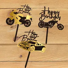 

Acrylic Happy Birthday Cake Toppers Motorcycle Topper Cake Topper Kids Car Cake Decoration Party Baking DIY Decor