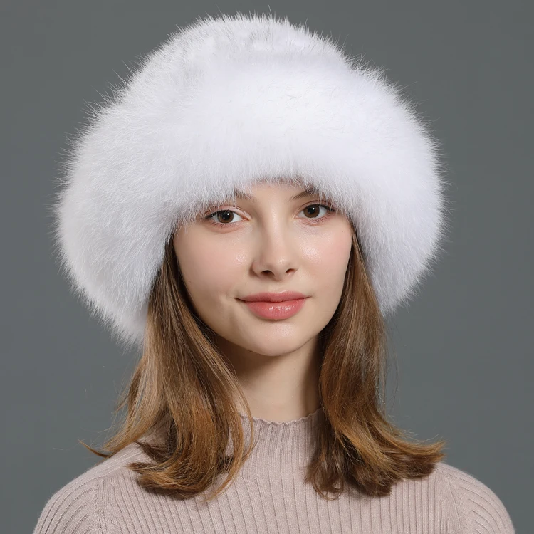 Colour 9 Зимняя женская шапка из натурального меха, шапки из меха норки, новинка, шапки из натурального меха с мехом лисы, роскошные вязаные шапки для женщин из натурального меха - Цвет: Colour 9