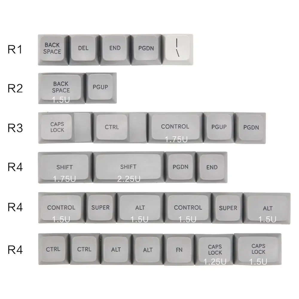 Большой Bone MDA профиль колпачки полный набор Dye-sub ключи в комплекте база Numpad CMYW набор и модификаторы для cherry mx механическая клавиатура - Цвет: Modifiers Extension