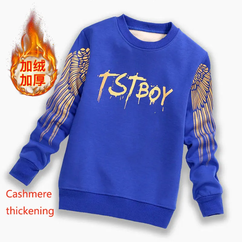 TSboy-blue Стиль, От 3 до 10 лет, детский теплый кашемировый осенне-зимний модный свитер с длинными рукавами и рисунком крыльев для мальчиков - Цвет: TSboy-blue