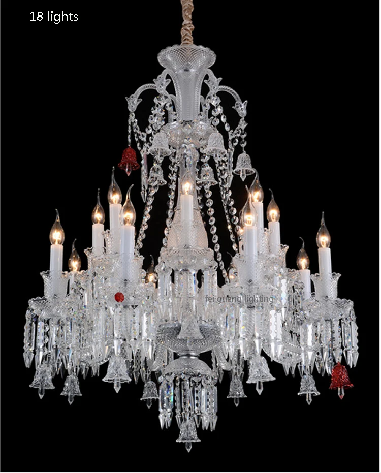 18 lights Большие Современные хрустальные люстры хромированная хрустальная люстра для столовой хрустальные люстры Европейская хрустальная люстра 110-240 В - Цвет абажура: 18 lights