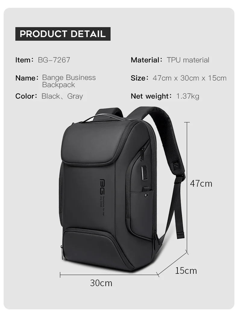 BANGE Laptop Backpacks Multifunctional with WaterProof Big Capacity Daily Work Business Backpack Back Pack Mochila  BG-7267