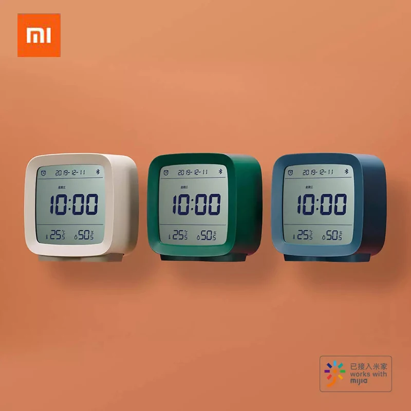 Предварительная оригинальных Xiaomi цинпин Bluetooth часы-будильник Температура контроля влажности ночной Светильник 3-в-1 будильник 3 цвета