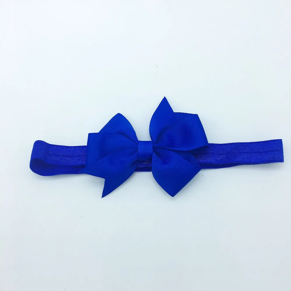 20 шт./лот Grosgrain бант из ленты повязки для волос Твердые Цвет для девочек эластичные ленты для волос Детские волосы бант аксессуары для волос