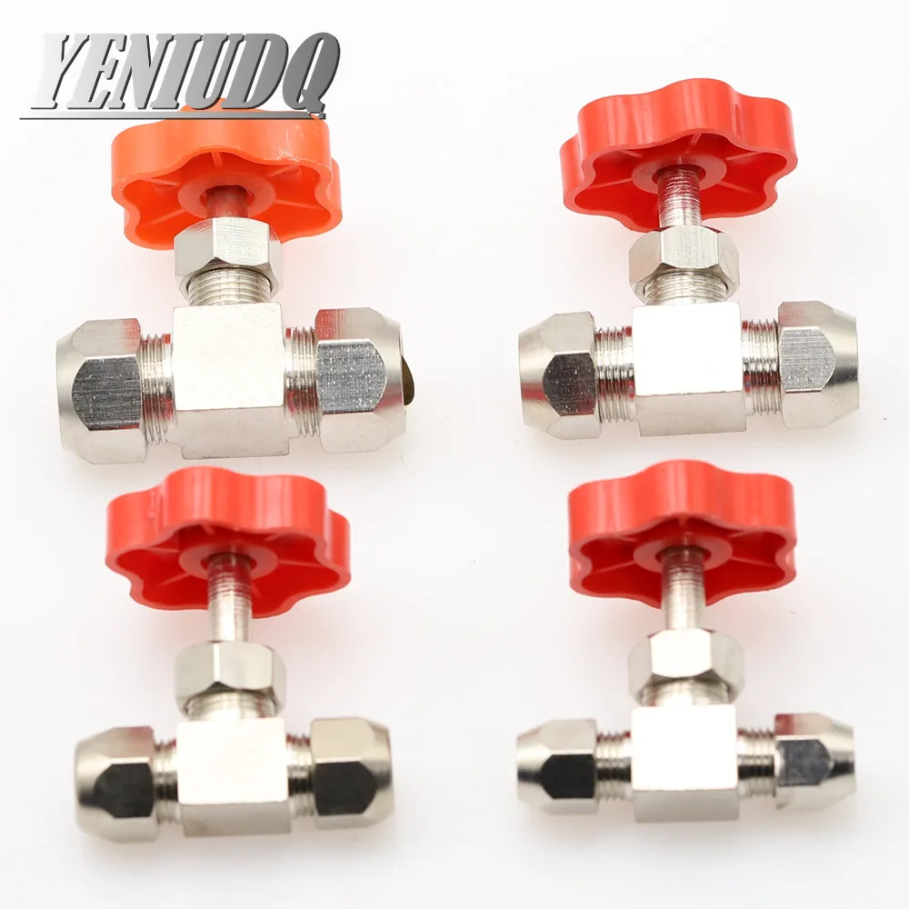 플라스틱 핸들 금속 고압 튜브 니들 타입 글로브 밸브, 구멍 직경 6mm, 8mm, 10mm, 12mm