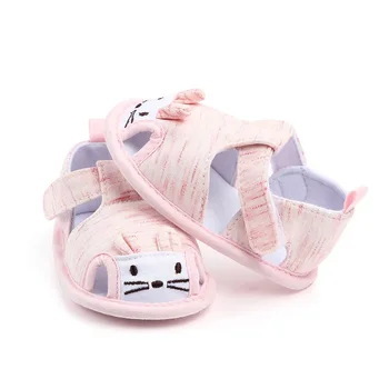 

princess baby sandals summer toddler shoes solid casual infants newborn crib slippers soft bottom 0-18 months