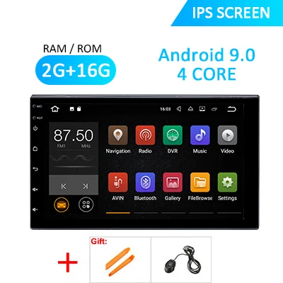 DSP ips Android 9,0 Универсальный радио навигация gps мультимедийный плеер для Nissan TOYOTA Kia RAV4 Honda VW hyundai без DVD головного устройства - Цвет: 2G 16G