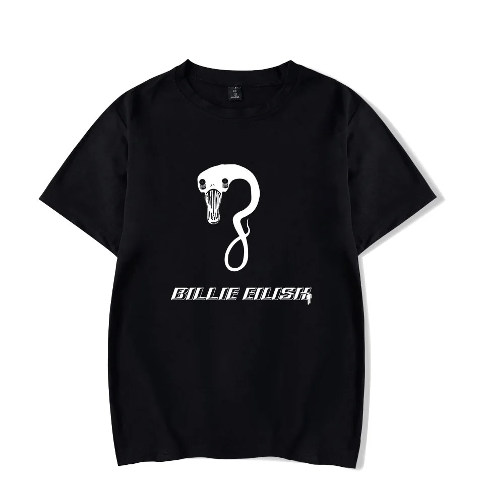 black - style 4 Billie Eilish, футболки, поп-певец, масляное искусство, краска для женщин, модный топ, 90 s, графическая футболка, Забавные футболки, Harajuku, женские, мужские футболки - Цвет: black - style 4