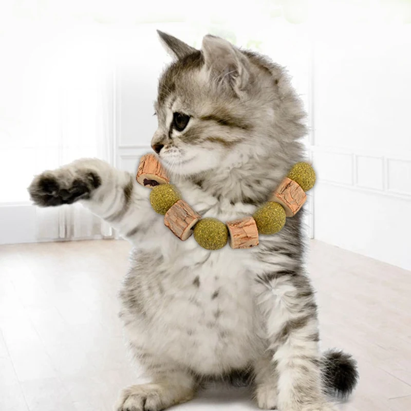 

Creative Pet Cat Toy Necklace Shaped Cat Chew Toy Catnip Silvervine String For Pet Interactive Supplies For Kitten new