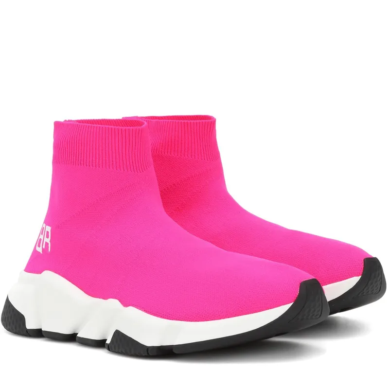 

European Station Fall 2019 New Flying Wool High-Band Elastic Socks Boots Flat Bottom Comfortable Bare Boots for Men and Women