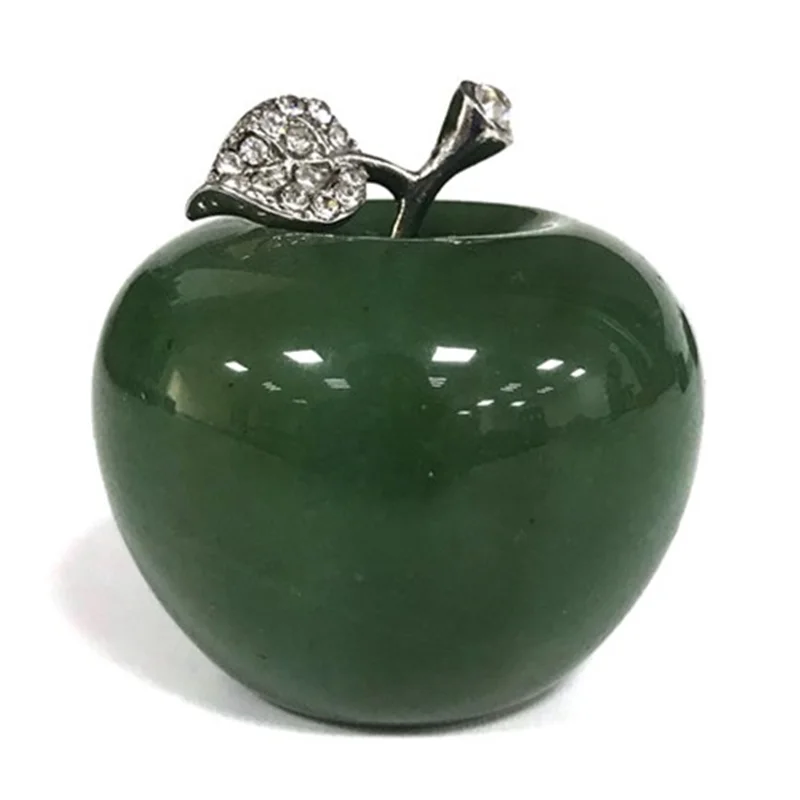 Green Aventurine Натуральный зеленый авантюрин Кристалл яблочный кварц для лечения камень домашний кабинет украшения пара Рождественский Подарок Мир фрукты - Цвет: Green Aventurine