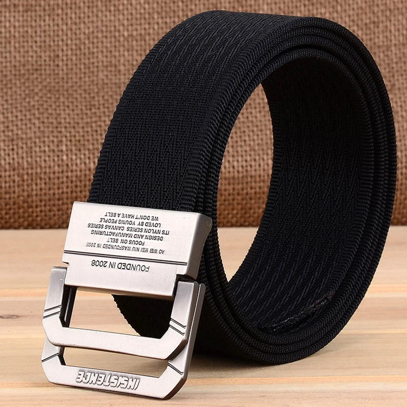 Canvas belt mens belt nylon belt canvas belts nylon canvas belt MEDYLA Canvas Belt Men's Belt Alloy Double Buckle Soft Nylon Ladies Casual Personality SHK10