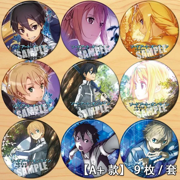 Anime Sword Art Online Kirigaya Kazuto Yuuki Asuna Cartoon Badge Button Brooch Pins Cute Clothes Decor Bedge Cosplay accessories |