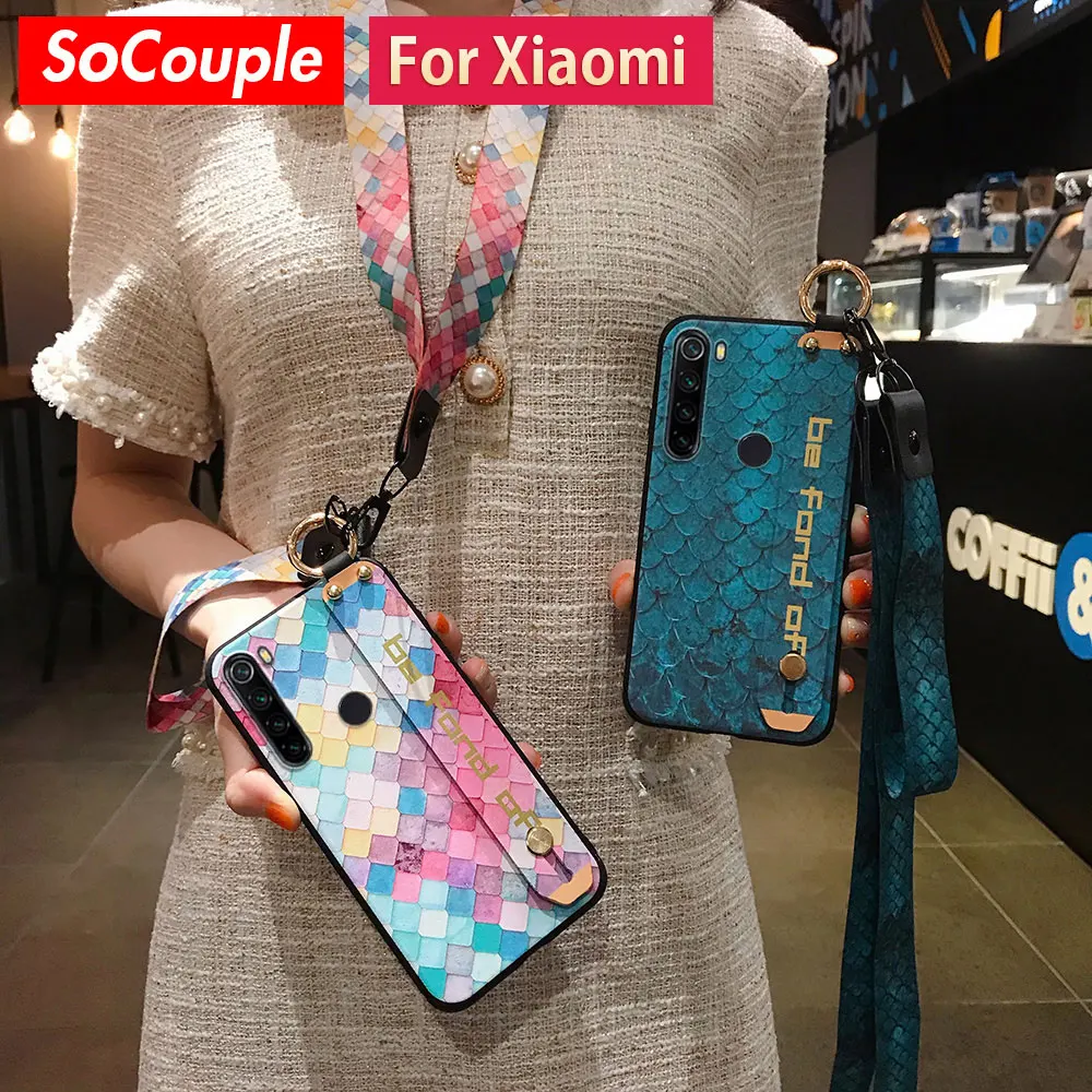 SoCouple Redmi Note 9 Case Neck Wrist Strap Lanyard Phone Holder For Pro 8 7 10 pro Xiaomi Poco x3 9t A3 Lite | Мобильные телефоны