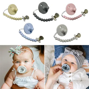 

Cute DIY Silicone Baby Pacifier Chain Newborn Teething Soother Holder Anti-drop Chains Infants Molar Chew Toy Shower Gifts