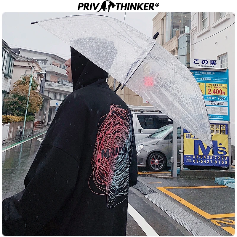 Privathinker Мужская модная уличная одежда с капюшоном Кофты Для мужчин s Свободные корейские толстовки с капюшоном Мужские пуловеры Одежда с рисунком осенние толстовки с капюшоном