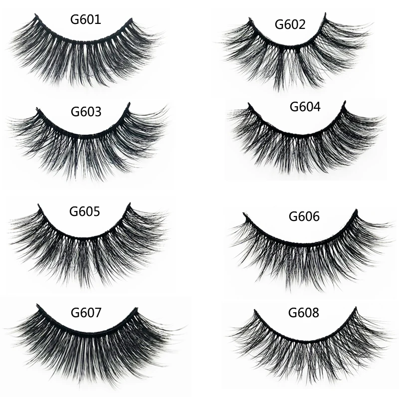 

Flash Girl Hot sale G6 series 8 style Natural 5 pairs handmade 3D mink hair eyelashes