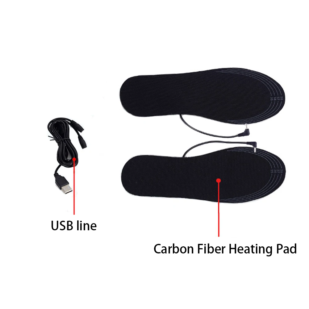 

Cuttable Dirt Proof Reusable Black Washable Electric Heated Winter Shoe Pad Men Women Comfort Foot Warmer Insoles USB