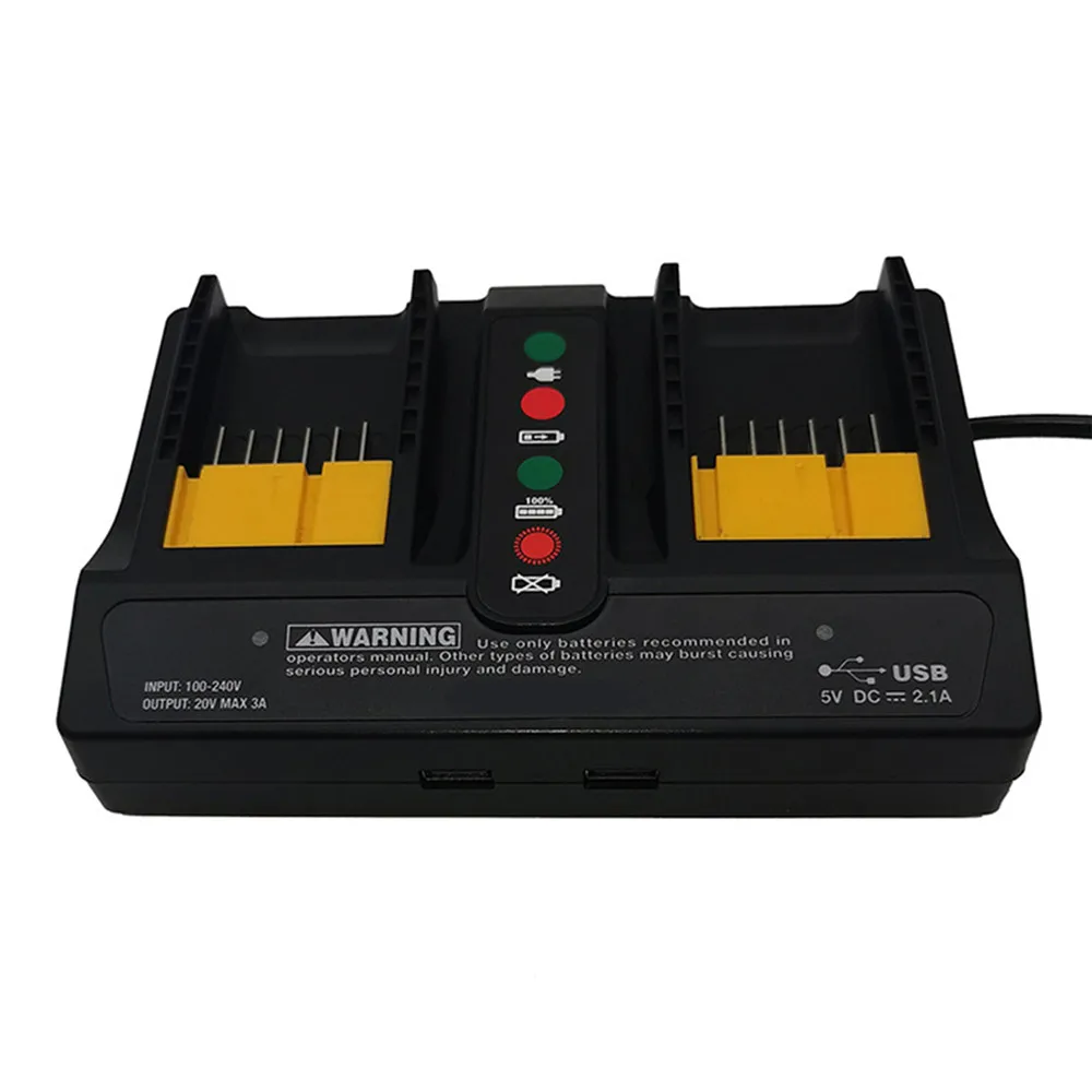 Зарядное устройство с двойным USB портом для WORX 20V MAX Li Ion аккумулятора|Запасные