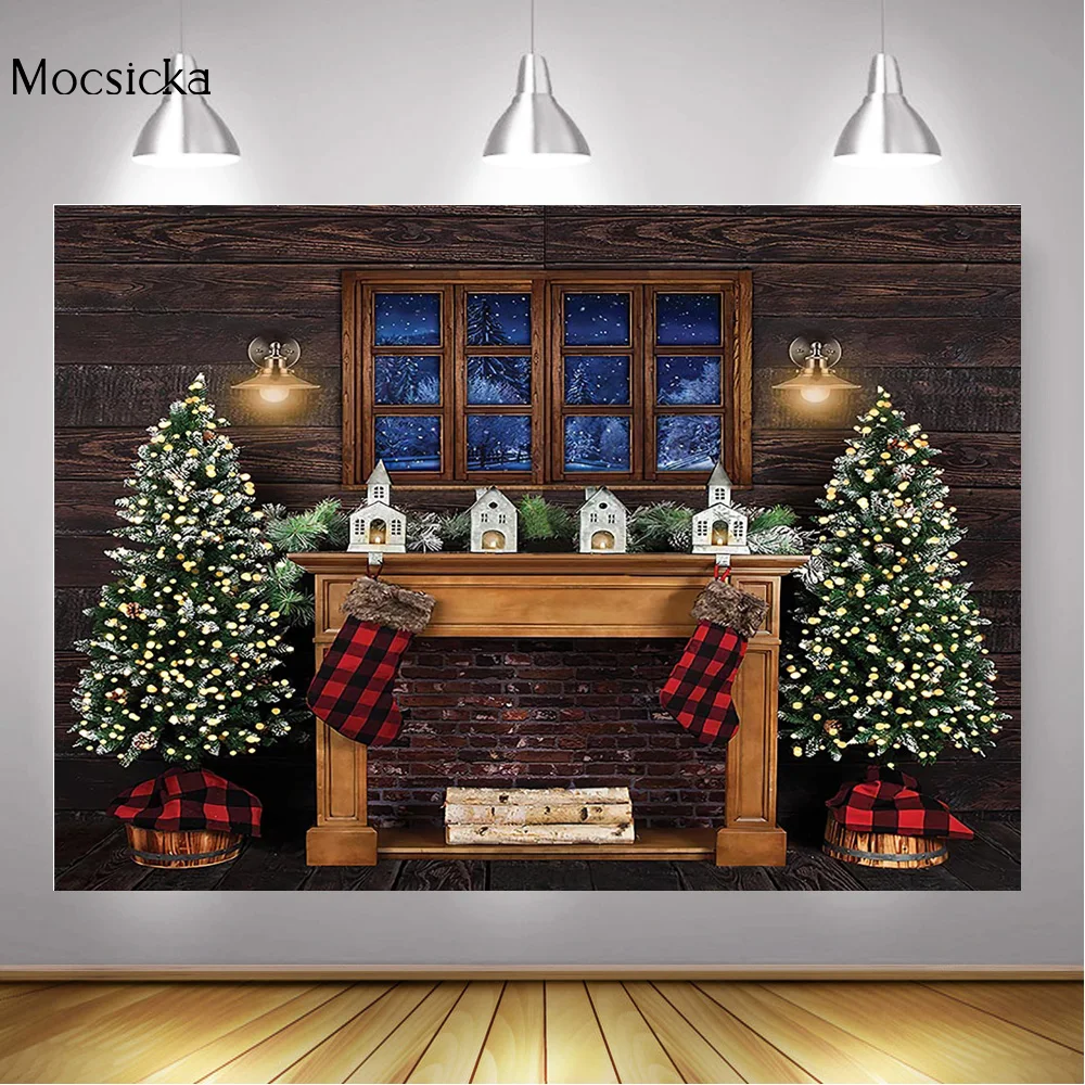 Christmas-Window-Photo-Backdrop-Christmas-Trees-Winter-Family-Party ...