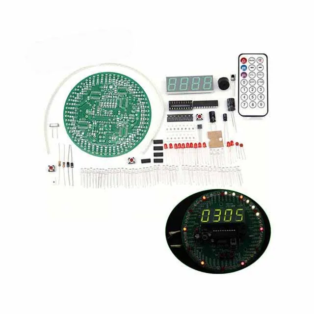 

A23-- DIY Kit Remote Control Multi-Function Rotating Electronic Clock clock kit diy led clock mini digital clock