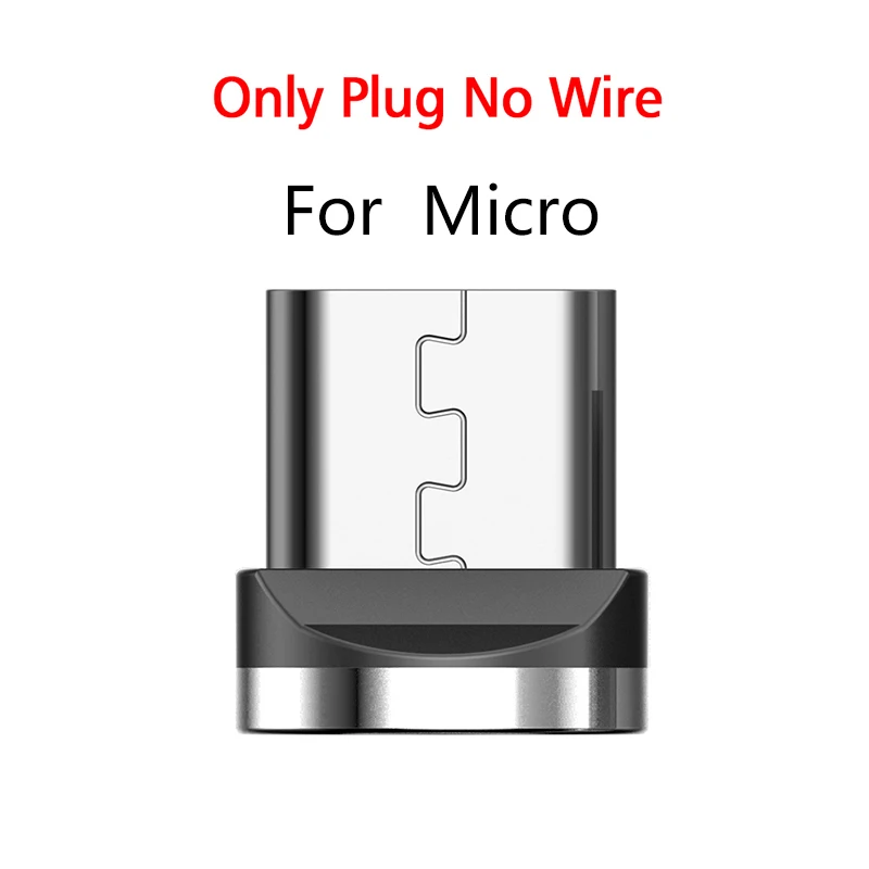 Магнитный кабель Micro usb type C кабель для iPhone xs samsung Быстрая зарядка Магнитный USB кабель для мобильного телефона - Цвет: For Micro plug