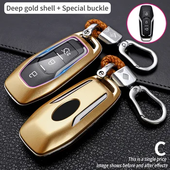 Carbon Fiber Car Smart Key Cover Case Fob Ford Fusion Mondeo Mustang F-150 Explorer Edge Protect Shell 2018 2021 Accessories - Carbon Fiber Car Smart Key Cover Case Fob Ford Fusion Mondeo Mustang F 150 Explorer