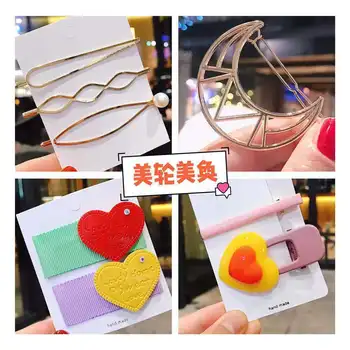 

2020 Sweet Headwear Hairpins Bangs Clip Women Girl Hair Accessories Fashion 4 Sets Women Girls Elegant Pearls Hair Clips