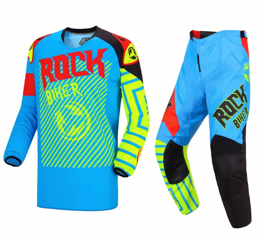 

ROCK BIKER 2019 High quality Men's/Women's Motorcycle crash suit Mountain cross country Racing clothes + trousers S--XXL