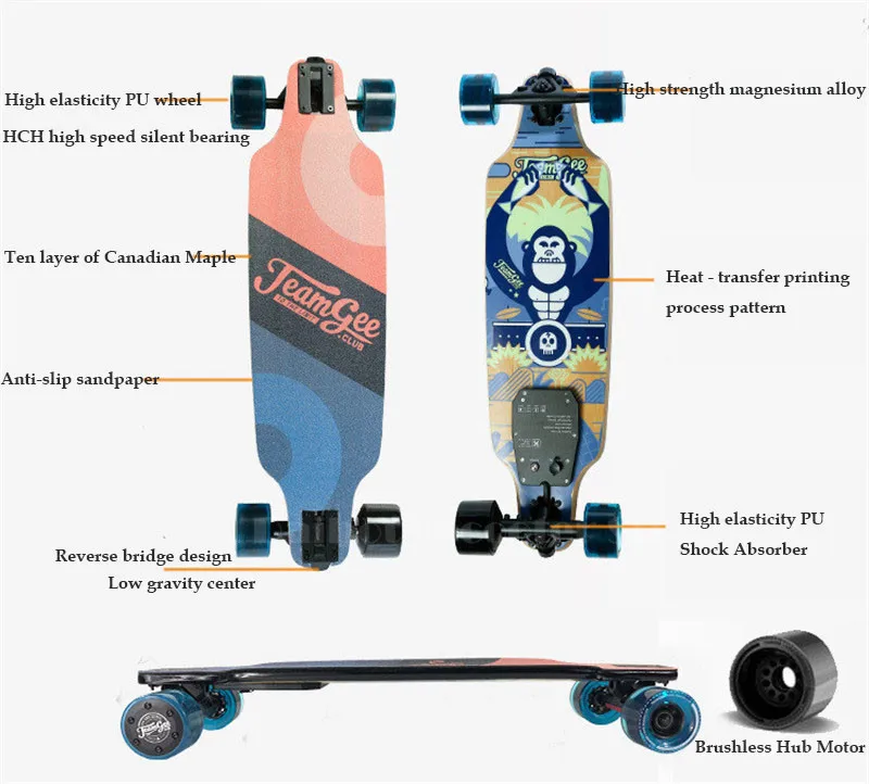 2019 New Electric Scooter Skateboard Four Wheel Electric Scooters Single Drive 480W 24V Electric Scooter For Adults 4.9KG Only   (3)