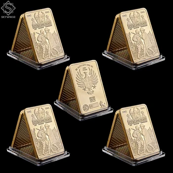 

5PCS WWII War Stalingrad Russian 999/1000 Reichs Replica Gold Bullion &Clad Bar Doom Challenge Collection Coins