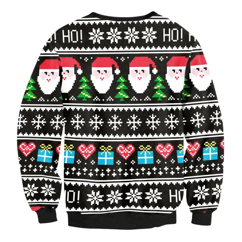 Мужской и Женский Рождественский свитер с Санта Клаусом, пуловер, рождественские свитера, джемперы, топы, осенне-зимняя одежда, пуловер, толстовка