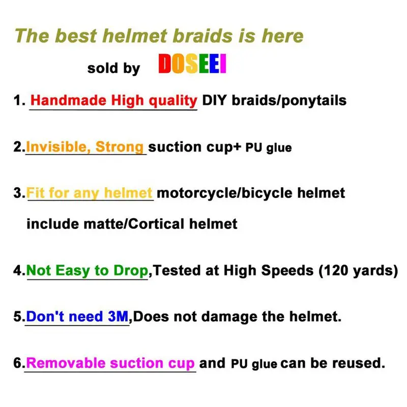 Мотоциклетный шлем косички женский парик с косами для мотоциклетных шлемов 7 цветов Twist Dual Pigtail хвост