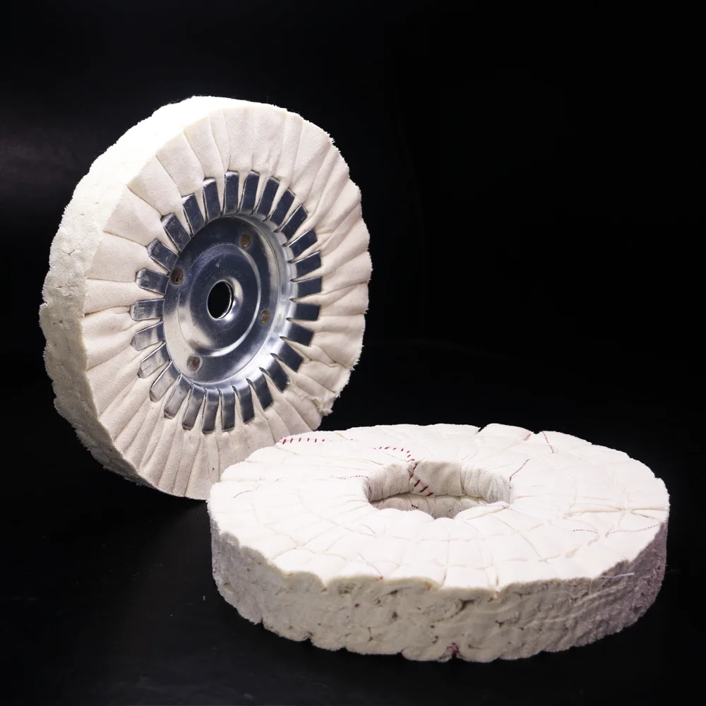 2-Pack 8 Inch Soft Airway Buffing Wheels - White Polishing Wheels With 5/8 Bore