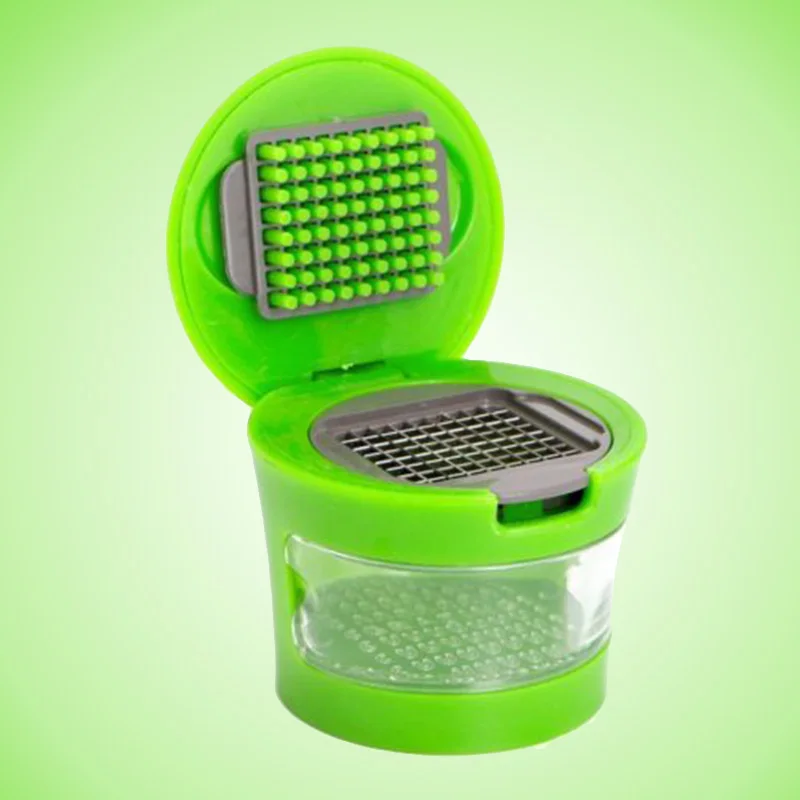 Green Garlic Cutter Gadgets Multi Function Crusher Tools Slicer Tool Vegetable Stainless Steel Blade Kitchen Kitchen Portable