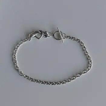 

High quality Korean style fashion simple personality light luxury sterling silver 100%925 charming ladies love bracelet jewelry