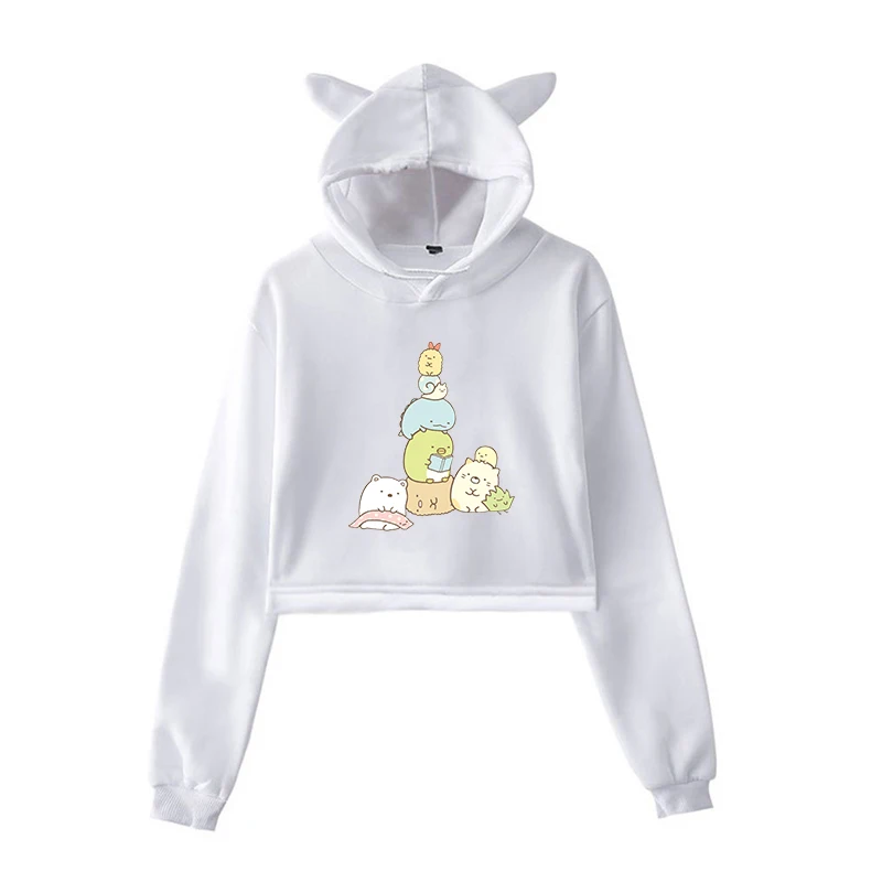 902-5 Harajuku/Женская толстовка; укороченный топ; толстовки; Kawaii Sumikko; розовые толстовки для девочек-подростков; Осенняя уличная одежда - Цвет: 902-5