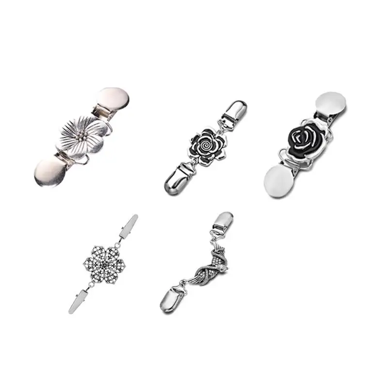 5pcs Shawl Clip Cardigan Tight Sweater Clips Alloy Breastpin Hair Clip Duckbill Hairpin DIY Hair Barrettes Styling Tip Clip