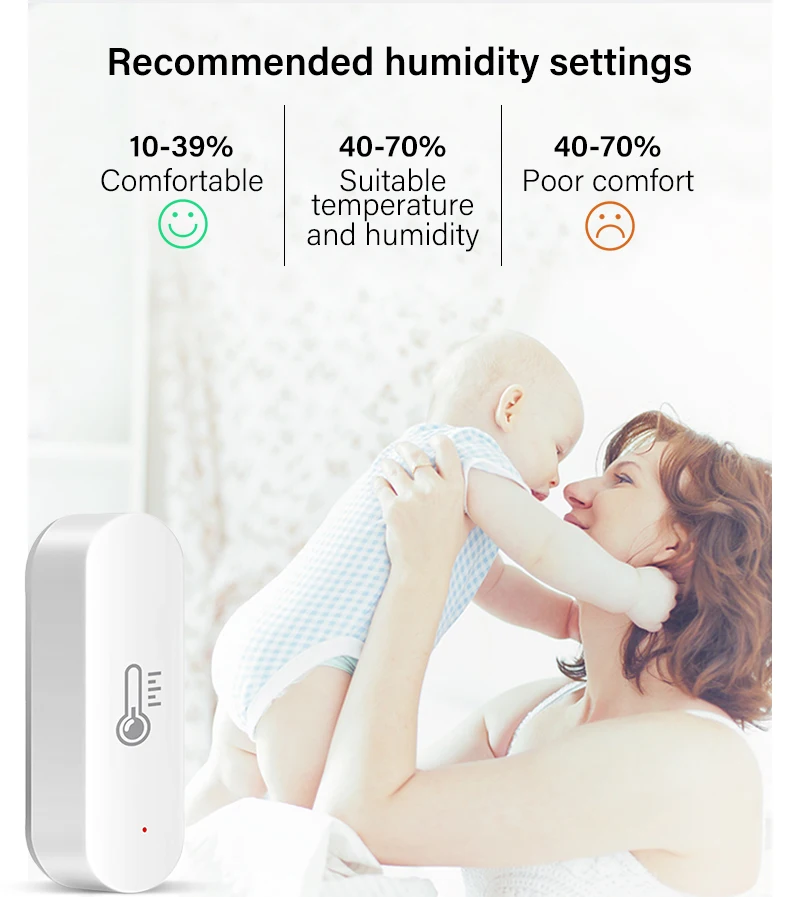 Tuya ZigBee Smart Temperature And Humidity Sensor Battery Powered Smartlife APP Remote Control Works With Alexa Google Assistant